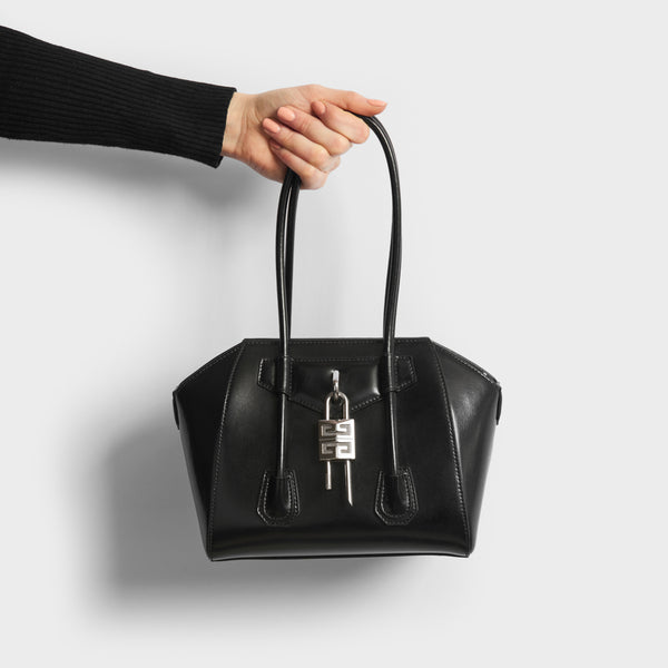 GIVENCHY Antigona Lock Mini Leather Bag in Black COCOON