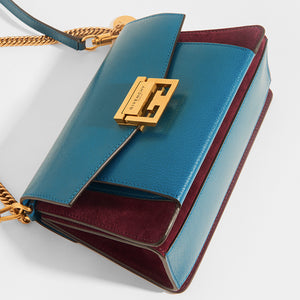 GIVENCHY GV3 Small Bag in Blue and Aubergine Leather and Suede