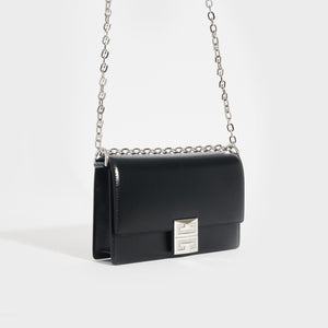 Side view of the GIVENCHY Small 4G Crossbody Bag in Black