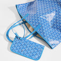 Saint Louis PM Canvas and Leather-Trim Tote in Blue [ReQuest]