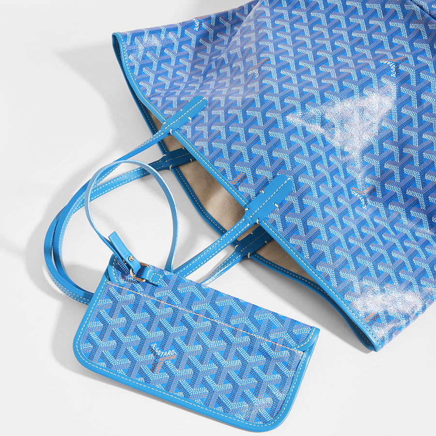 Light blue top goyard tote