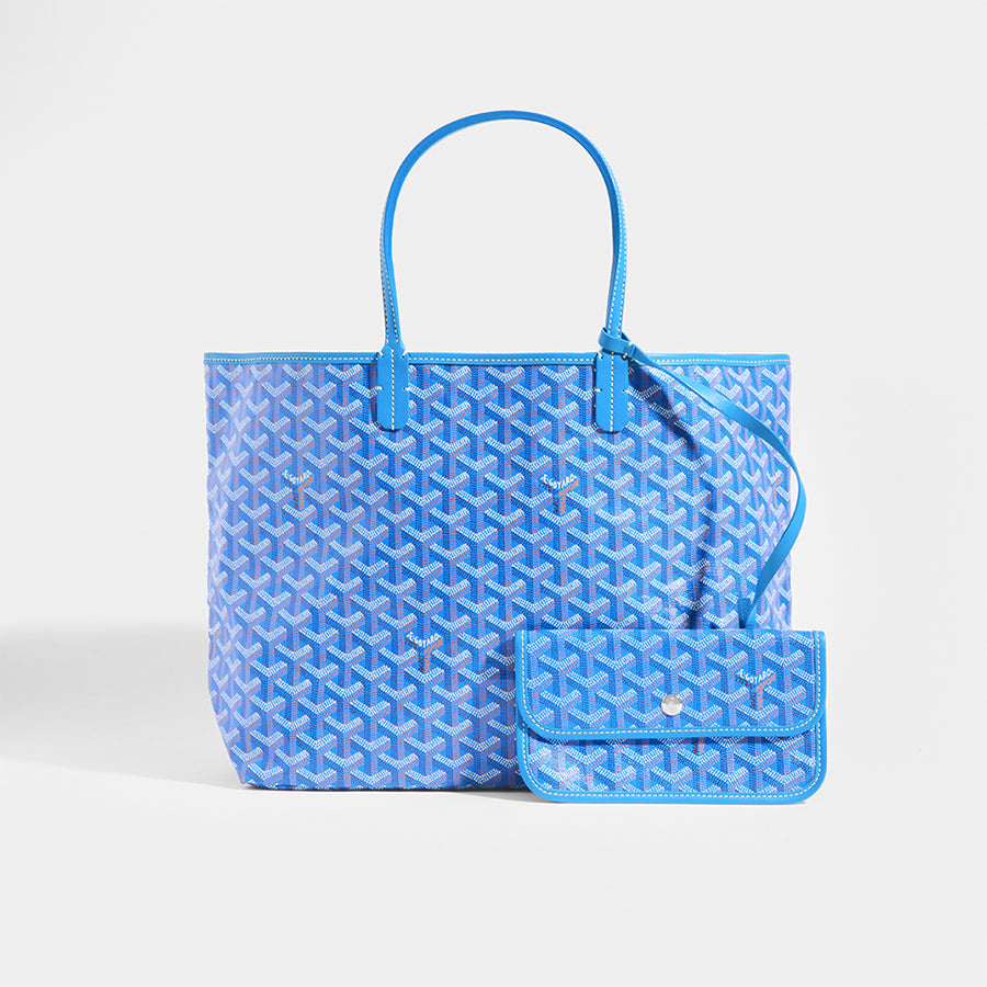 Goyard Saint Louis Pm Tote Bag Blue With Pouch PXL1370