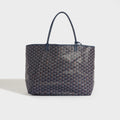 Saint Louis GM Canvas and Leather-Trim Tote in Navy