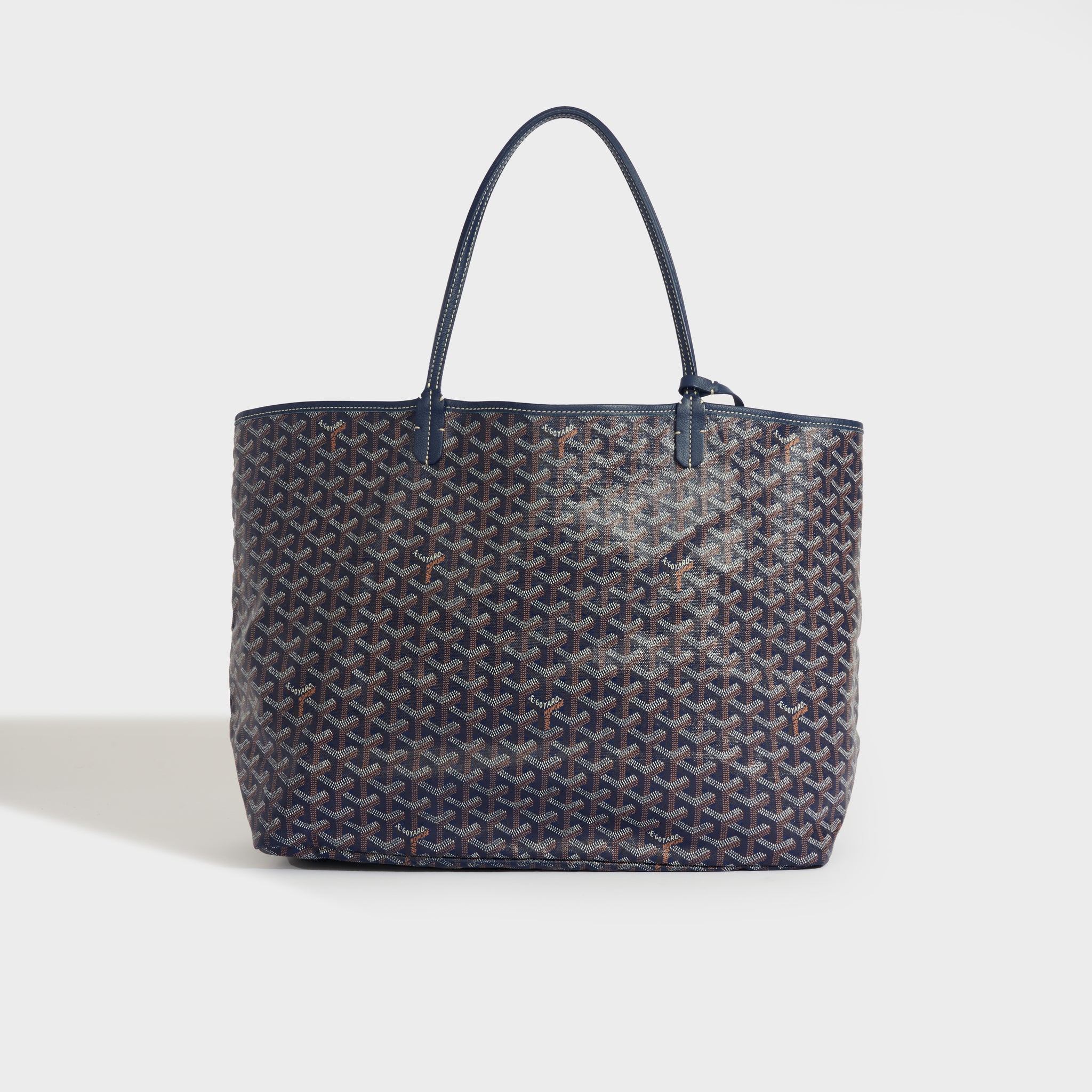 Goyard St. Louis Dark Blue Canvas Tote Bag