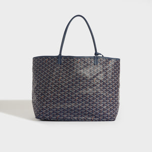 GOYARD Saint Louis GM Canvas and Leather-Trim Tote in Navy