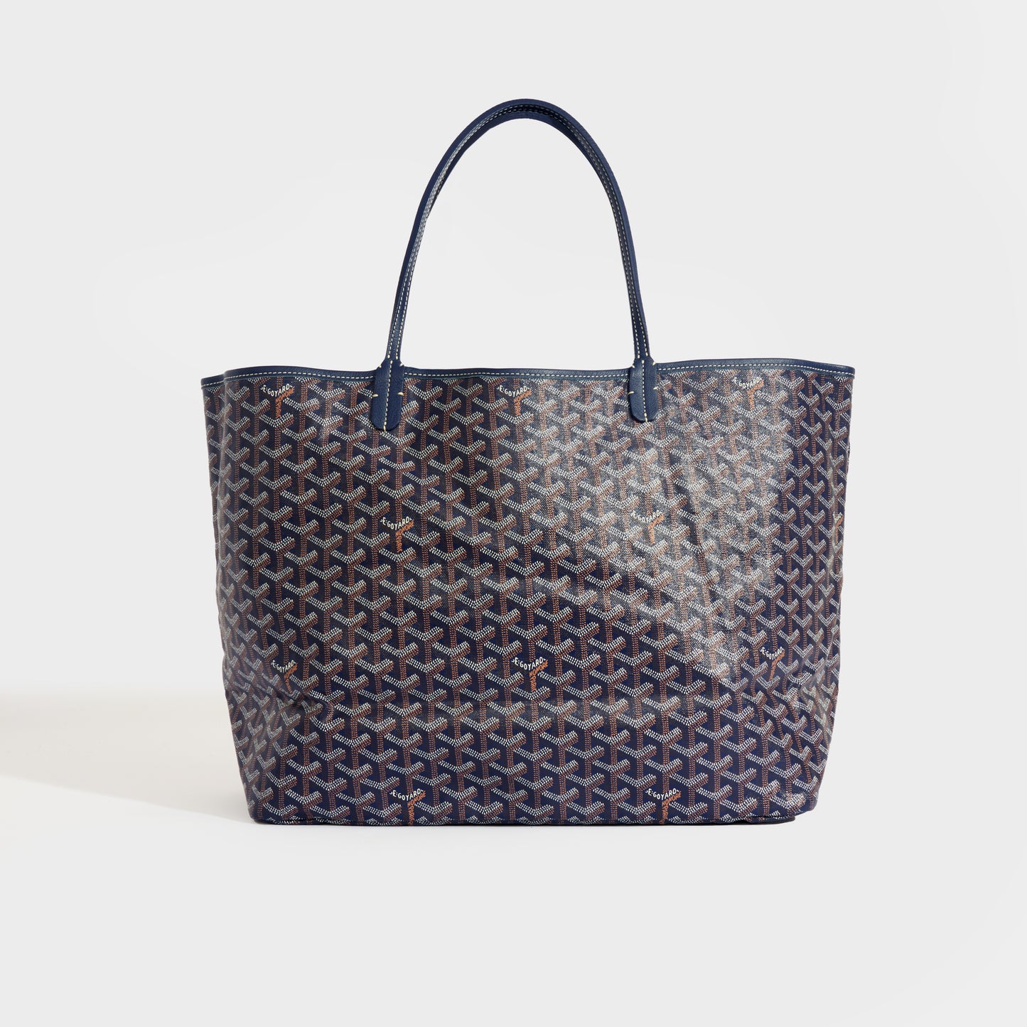 Saint Louis GM Canvas and Leather-Trim Tote in Navy