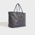 Saint Louis GM Canvas and Leather-Trim Tote in Navy