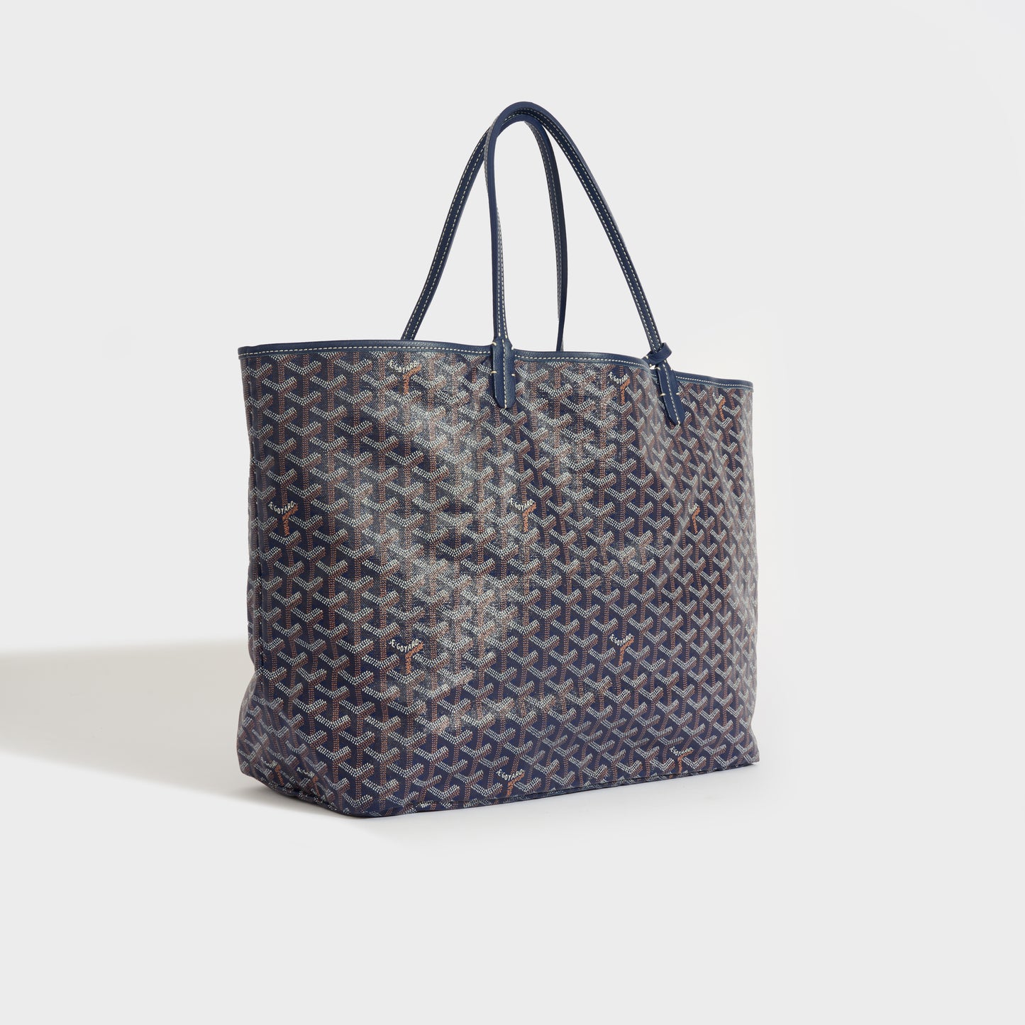 Saint Louis GM Canvas and Leather-Trim Tote in Navy