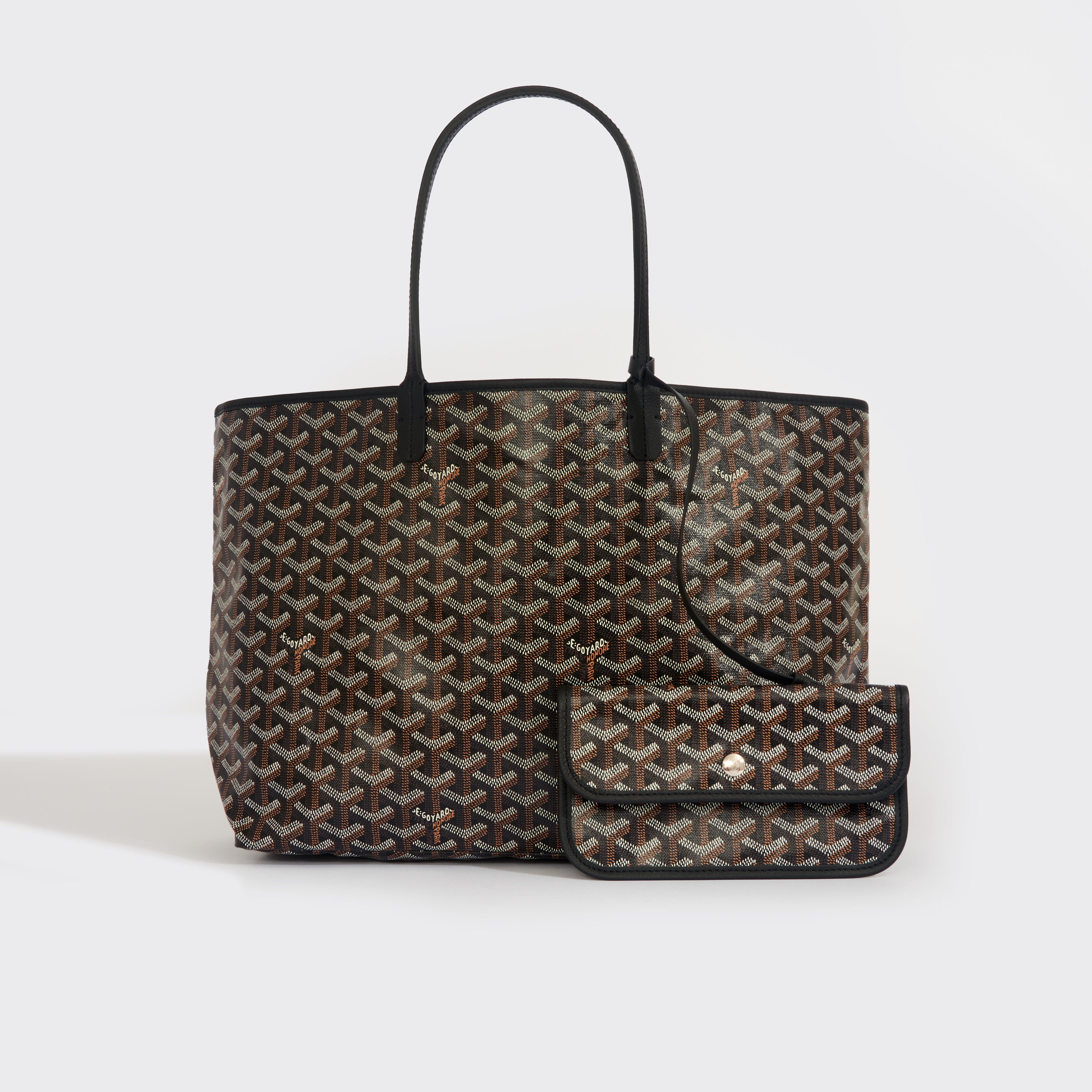 GOYARD Saint Louis PM Canvas and Leather-Trim Tote in Black