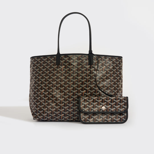 Saint Louis PM Canvas and Leather-Trim Tote in Black