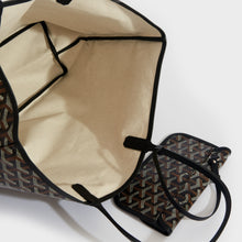 Load image into Gallery viewer, GOYARD Saint Louis PM Canvas and Leather-Trim Tote in Black