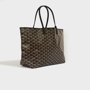 GOYARD Saint Louis PM Canvas and Leather-Trim Tote in Black