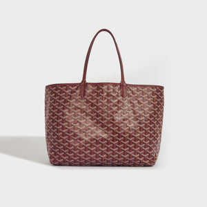 GOYARD Saint Louis PM Canvas and Leather-Trim Tote in Bordeaux