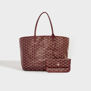 GOYARD Saint Louis PM Canvas and Leather-Trim Tote in Bordeaux