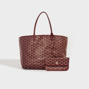 Pre-owned GOYARD Saint Louis PM Canvas and Leather-Trim Tote in Bordeaux