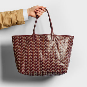 GOYARD Saint Louis PM Canvas and Leather-Trim Tote in Bordeaux