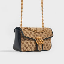 Load image into Gallery viewer, Side view of the GUCCI GG Marmont Small Shoulder Bag in Original GG Canvas