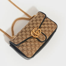 Load image into Gallery viewer, Front view of the GUCCI GG Marmont Small Shoulder Bag in Original GG Canvas