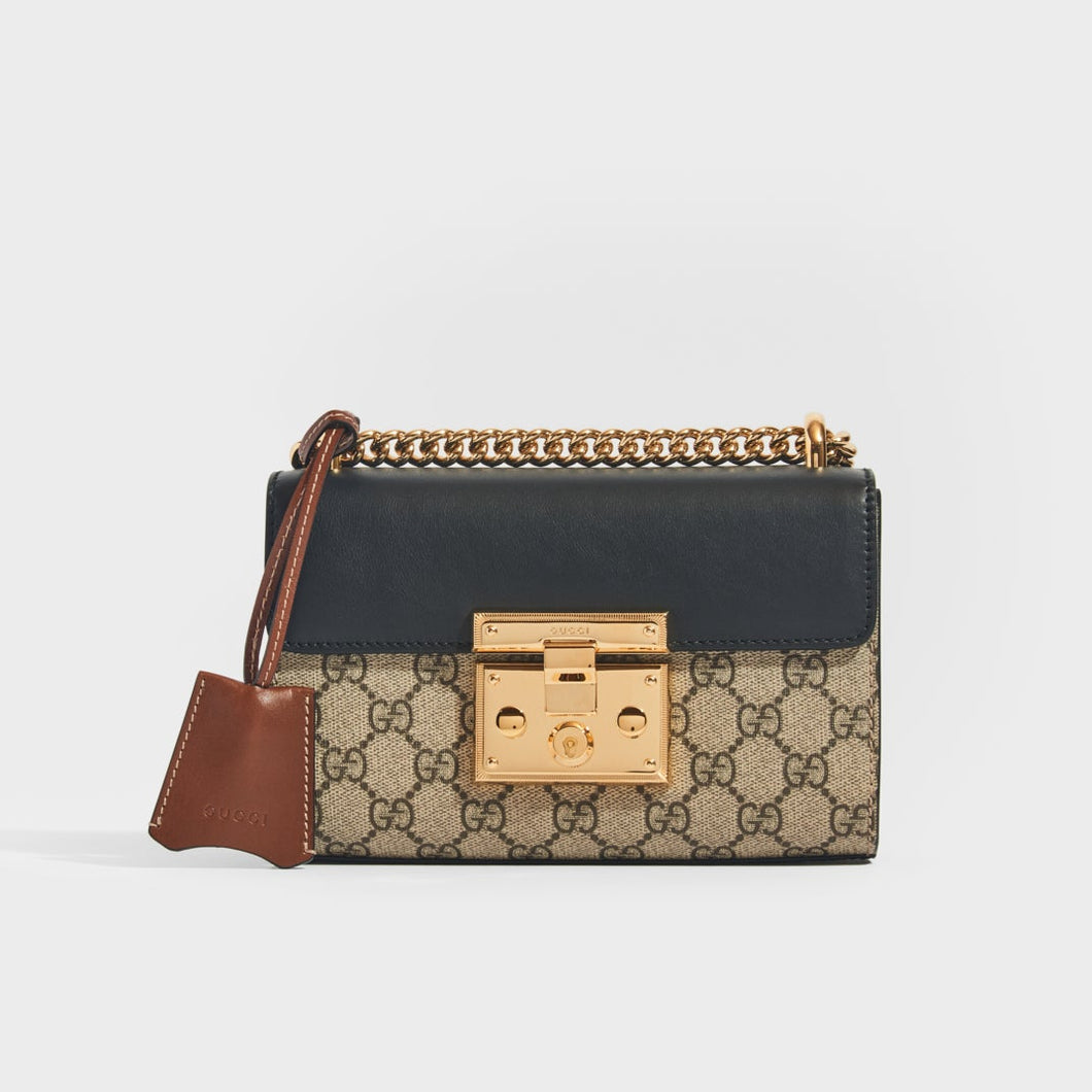 Front view of the GUCCI Padlock Small GG Shoulder Bag