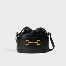 Load image into Gallery viewer, GUCCI 1955 Horsebit Bucket Bag in Black Leather