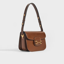 Load image into Gallery viewer, GUCCI Horsebit 1955 Leather Shoulder Bag in Brown