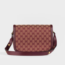 Load image into Gallery viewer, GUCCI Horsebit 1955 GG Supreme Canvas Shoulder Bag in Vintage Bordeaux