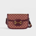 Horsebit 1955 GG Supreme Shoulder Bag in Vintage Bordeaux Denim