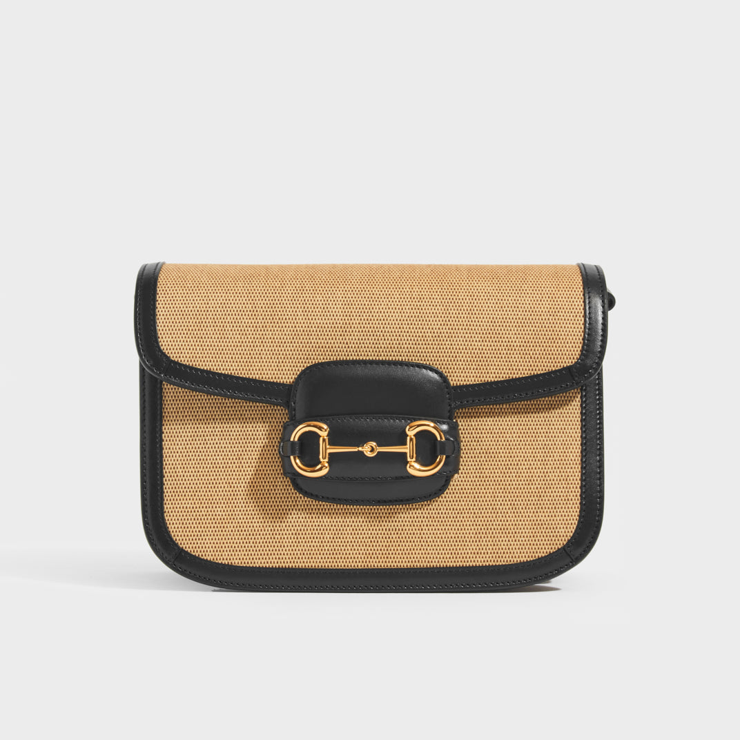 GUCCI 1955 Horsebit Shoulder in Canvas with Navy Leather | COCOON