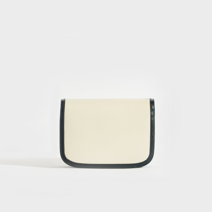 GUCCI 1955 Horsebit Leather Shoulder Bag in Orange and White