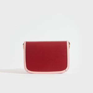 GUCCI 1955 Horsebit Leather Shoulder Bag in Red and Pink