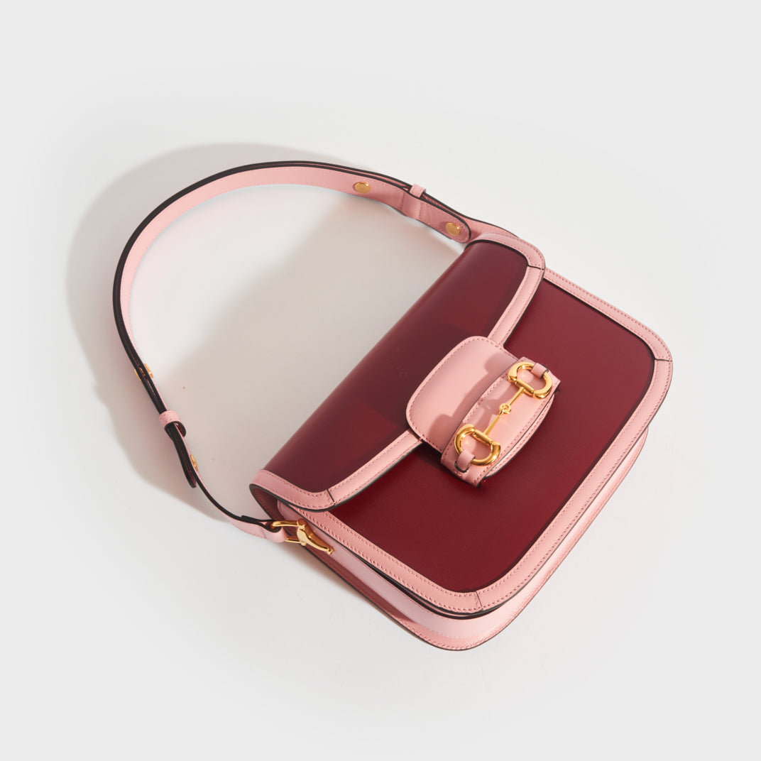 GUCCI 1955 Horsebit Red with Pink Bag COCOON