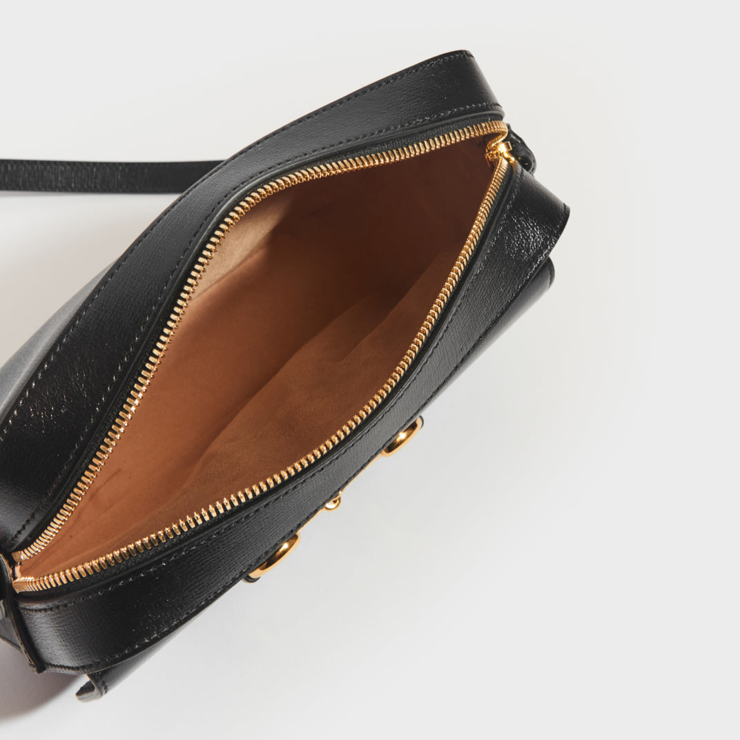 Horsebit 1955 Small Crossbody Bag in Black Leather