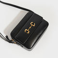 Horsebit 1955 Small Crossbody Bag in Black Leather