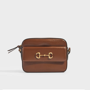 Gucci brown top leather purse