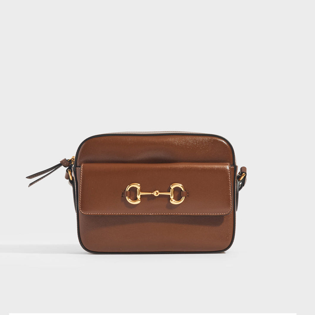GUCCI 1955 Horsebit Small Shoulder Bag in Brown Leather [ReSale]