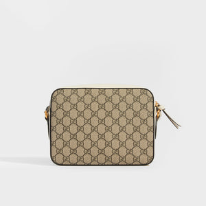 GUCCI 1955 Horsebit Small Shoulder Bag in Canvas and White Leather [ReSale]