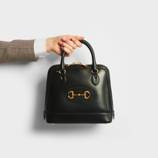 1955 Horsebit Small Top Handle Bag in Black
