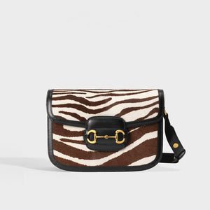 GUCCI 1955 Horsebit Leather Shoulder Bag in Striped Pony Calf [ReSale]