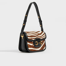 Load image into Gallery viewer, GUCCI 1955 Horsebit Leather Shoulder Bag in Striped Pony Calf