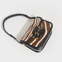 Load image into Gallery viewer, GUCCI 1955 Horsebit Leather Shoulder Bag in Striped Pony Calf