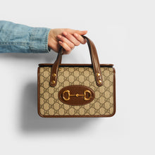 Load image into Gallery viewer, Model holding GUCCI 1955 Horsebit Mini Top Handle Bag