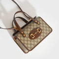 Horsebit 1955 GG Supreme Top Handle Bag with Brown Leather Trim