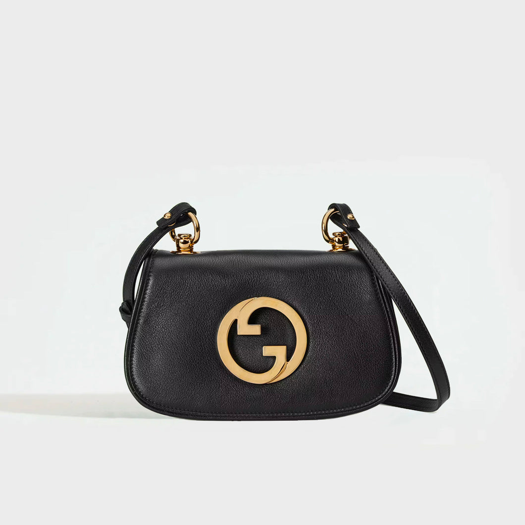 Front of the GUCCI Blondie Mini Bag in Black Leather