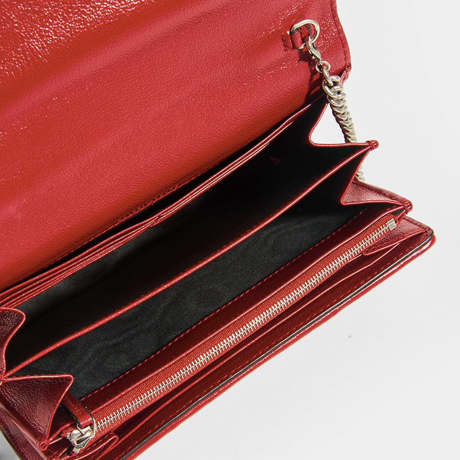 GUCCI Dionysus Leather-Trimmed Bouclé-Tweed Shoulder Bag - Interior View