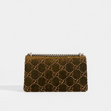 Load image into Gallery viewer, GUCCI Dionysus Small Shoulder Bag in Dark Green GG Print Velvet