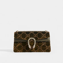 Load image into Gallery viewer, GUCCI Dionysus Small Shoulder Bag in Dark Green GG Print Velvet