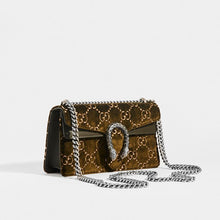Load image into Gallery viewer, GUCCI Dionysus Small Shoulder Bag in Dark Green GG Print Velvet