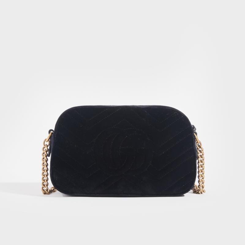 GG Marmont Camera Bag in Black Velvet