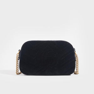 GUCCI GG Marmont Camera Bag in Black Velvet