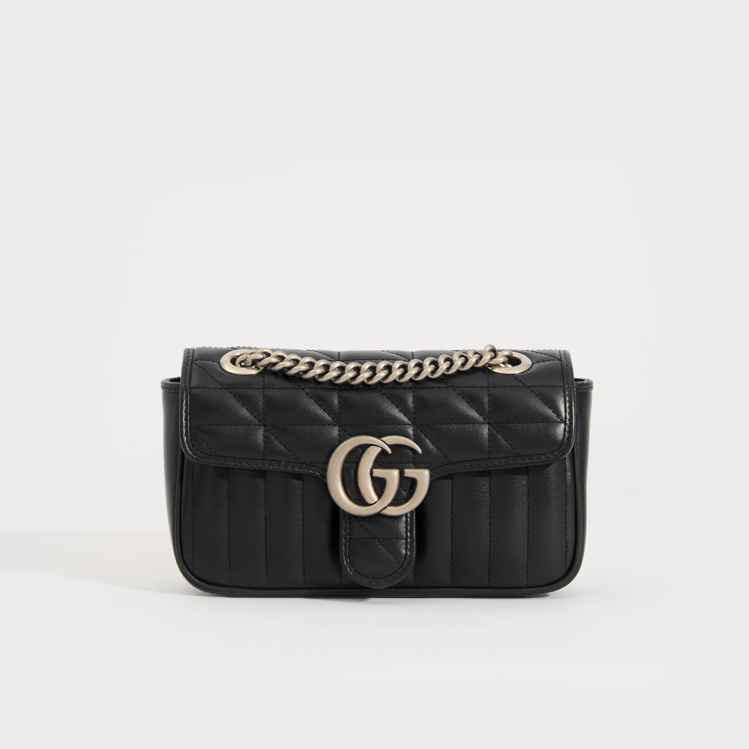 GUCCI GG Marmont Mini Shoulder Bag in Black